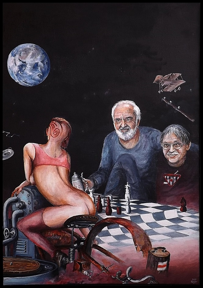Z.Š.a J.Š.hrají šachy s prapravnučkou J.C. USMÍŘENÍ